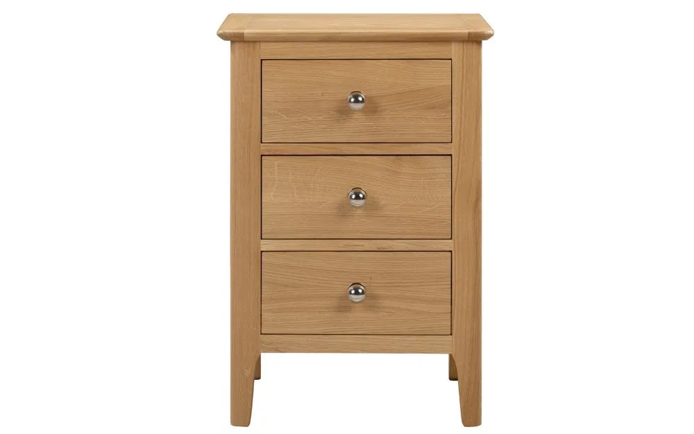 Millbrook Solid Oak Wood Bedside Table | 3 Drawers